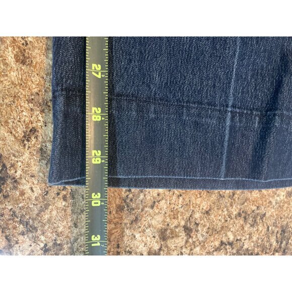 Waistband Denim Wide Leg Cropped Jeans Dark‎ Wash Womens 14 Short - Picture 14 of 15